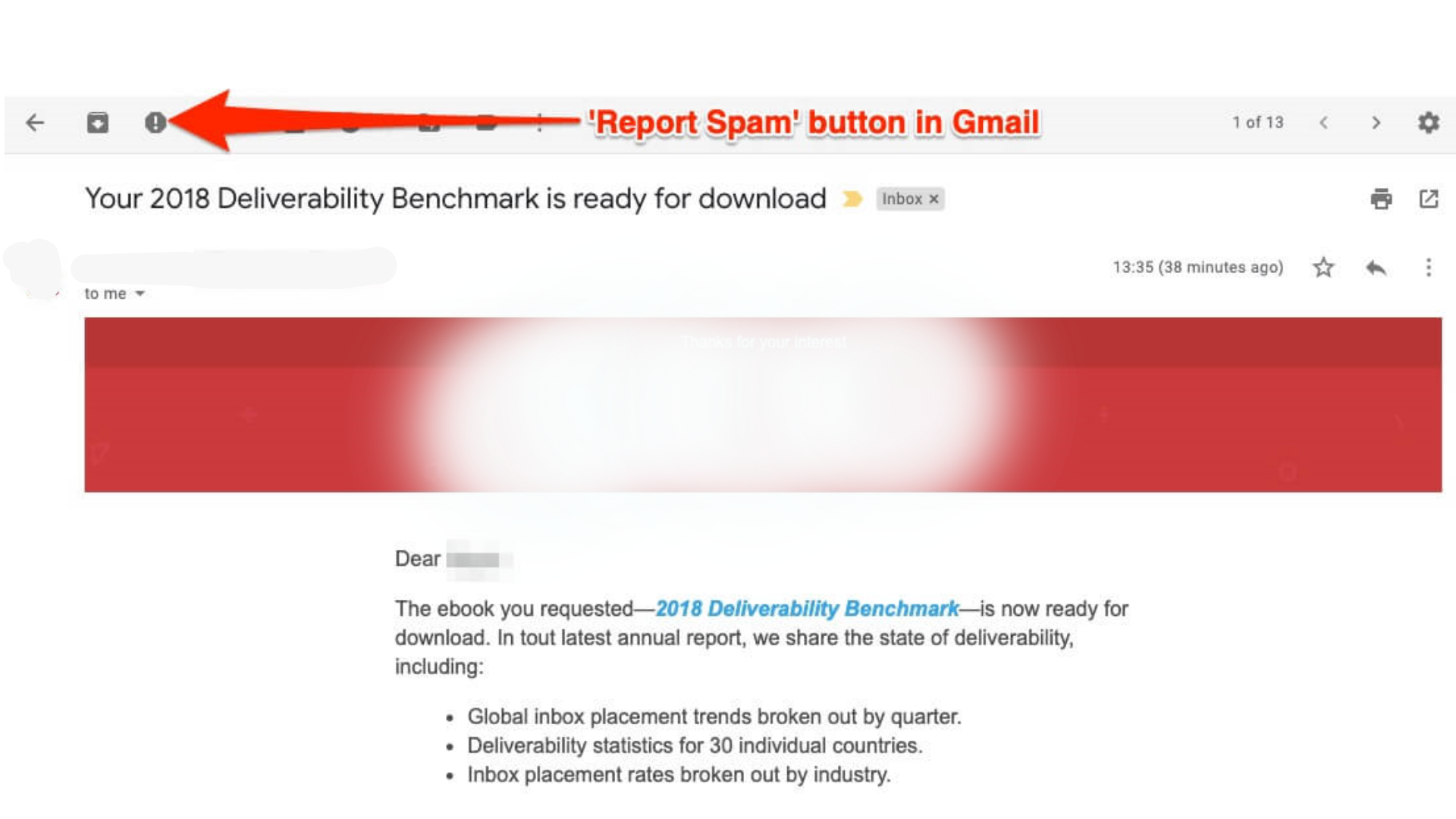 Reporting Spam in Gmail
